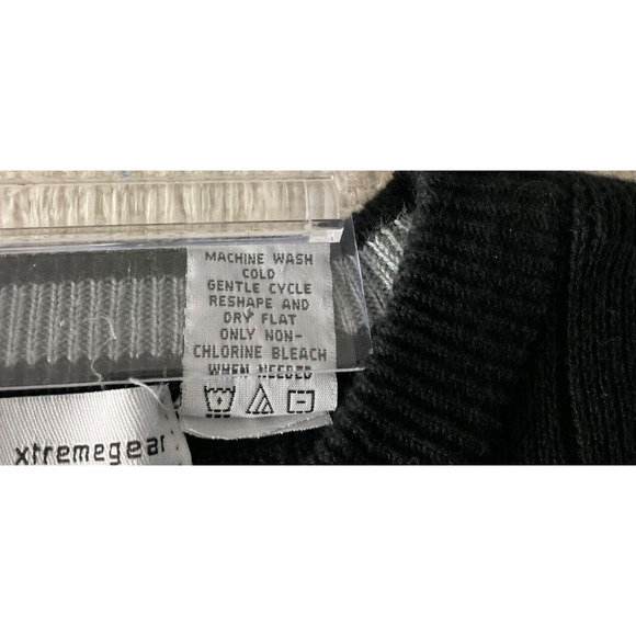 Xtremewear Ribbed Black Sweater XL Acrylic Cotton Crew Neck Long Sleeve Pullover - Picture 7 of 9